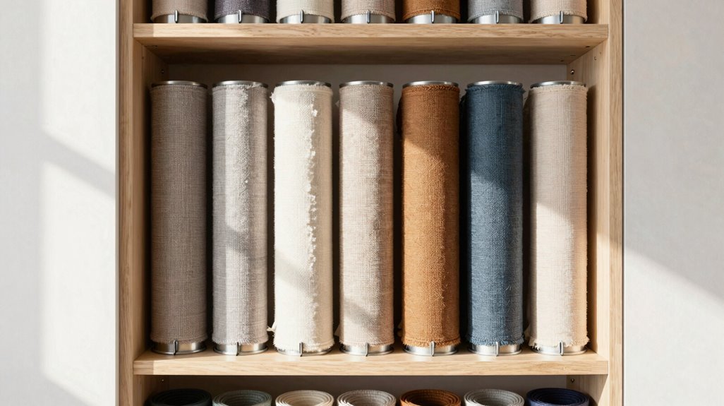 wrap bulky fabrics around vertical tubes